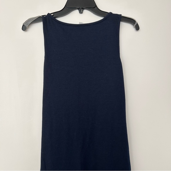 Ribbed Tank Dress in Navy Blue - Picture 10 of 11